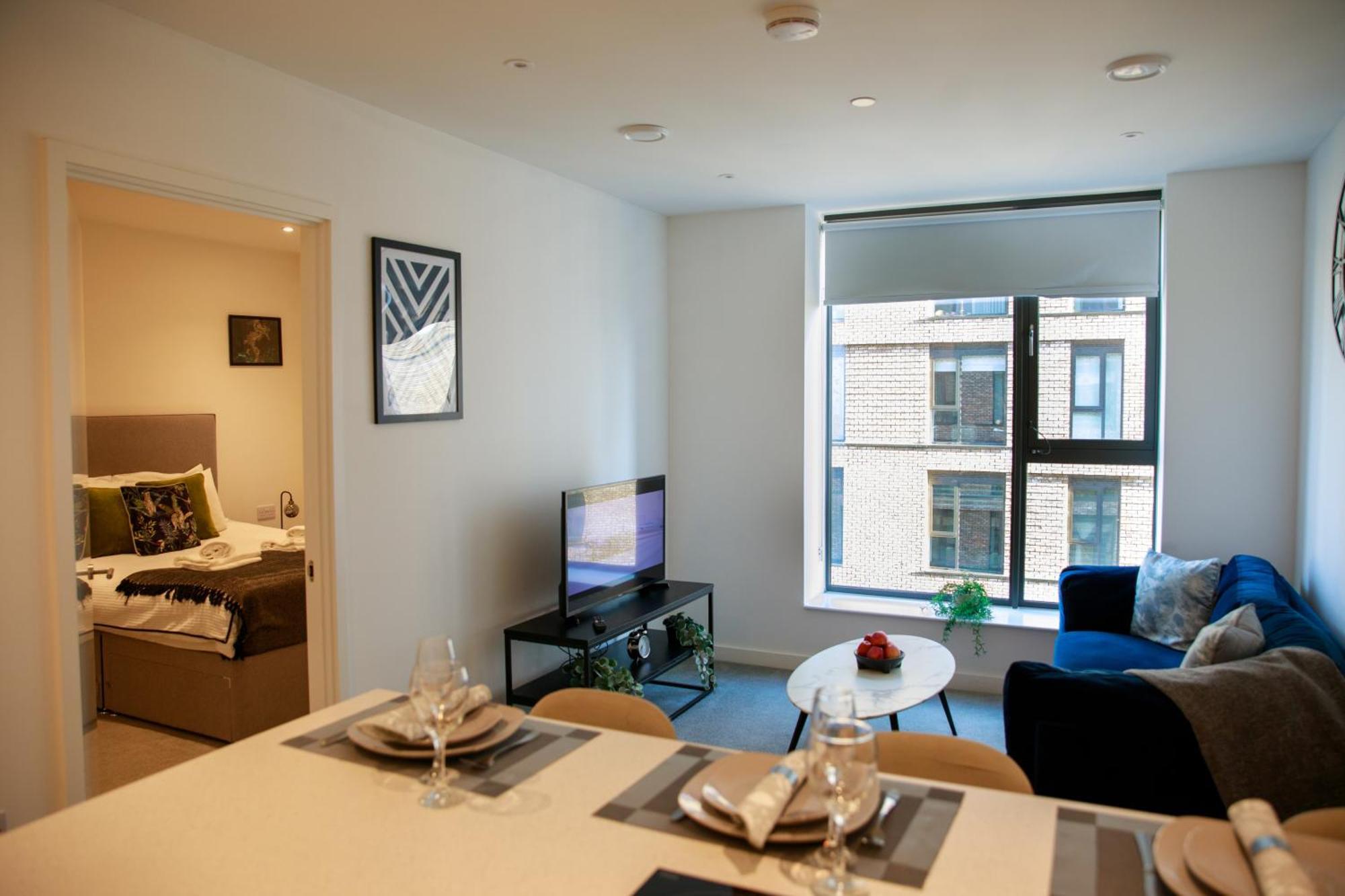 Trafford Suite Modern 1 Bed With Cinema Room Manchester Dış mekan fotoğraf